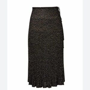 Scanlan Theodore Calypso Tinsel Metallic Midi Skirt Textured Knit Size XS